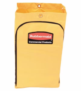 Zippered Vinyl Cleaning Cart Bag, 24gal, 17 1/4w x 10 1/2d x 30 1/2h, Yellow