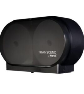 Transcend JRT Side by Side Toilet Tissue Dispenser; Logo; .68" Matte Black; 1 each